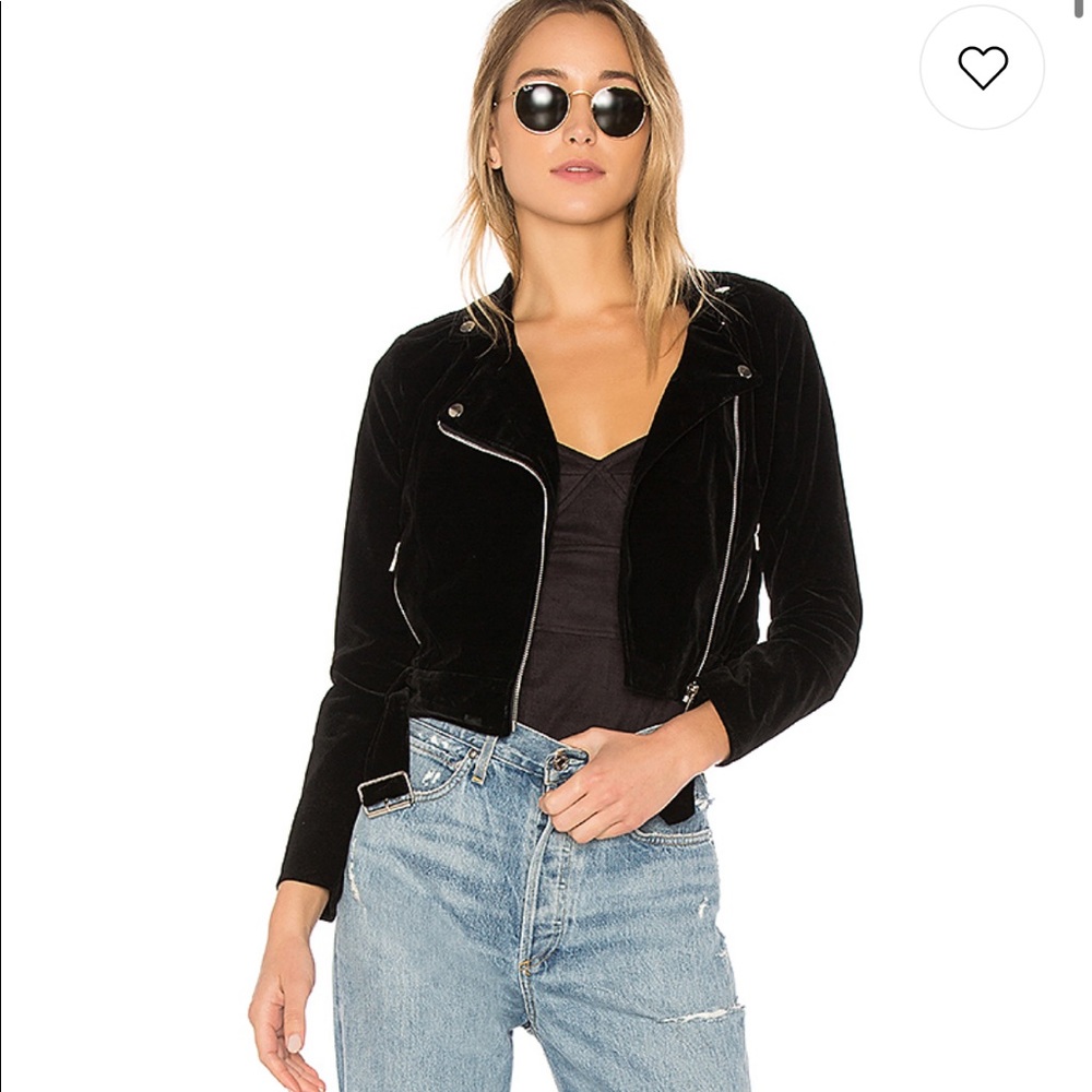 By the way. Malaya Velvet Moto Jacket in Black